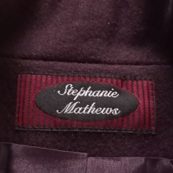 Stephanie Matthews Vintage Women's Double Breasted Coat - Sz (8) - Dark Burgundy - Picture 9 of 12